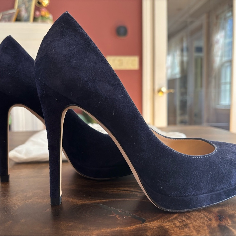 L.K. Bennett Elegant Navy Suede Women's Pumps